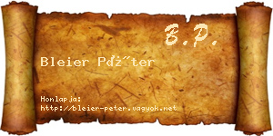 Bleier Péter névjegykártya
